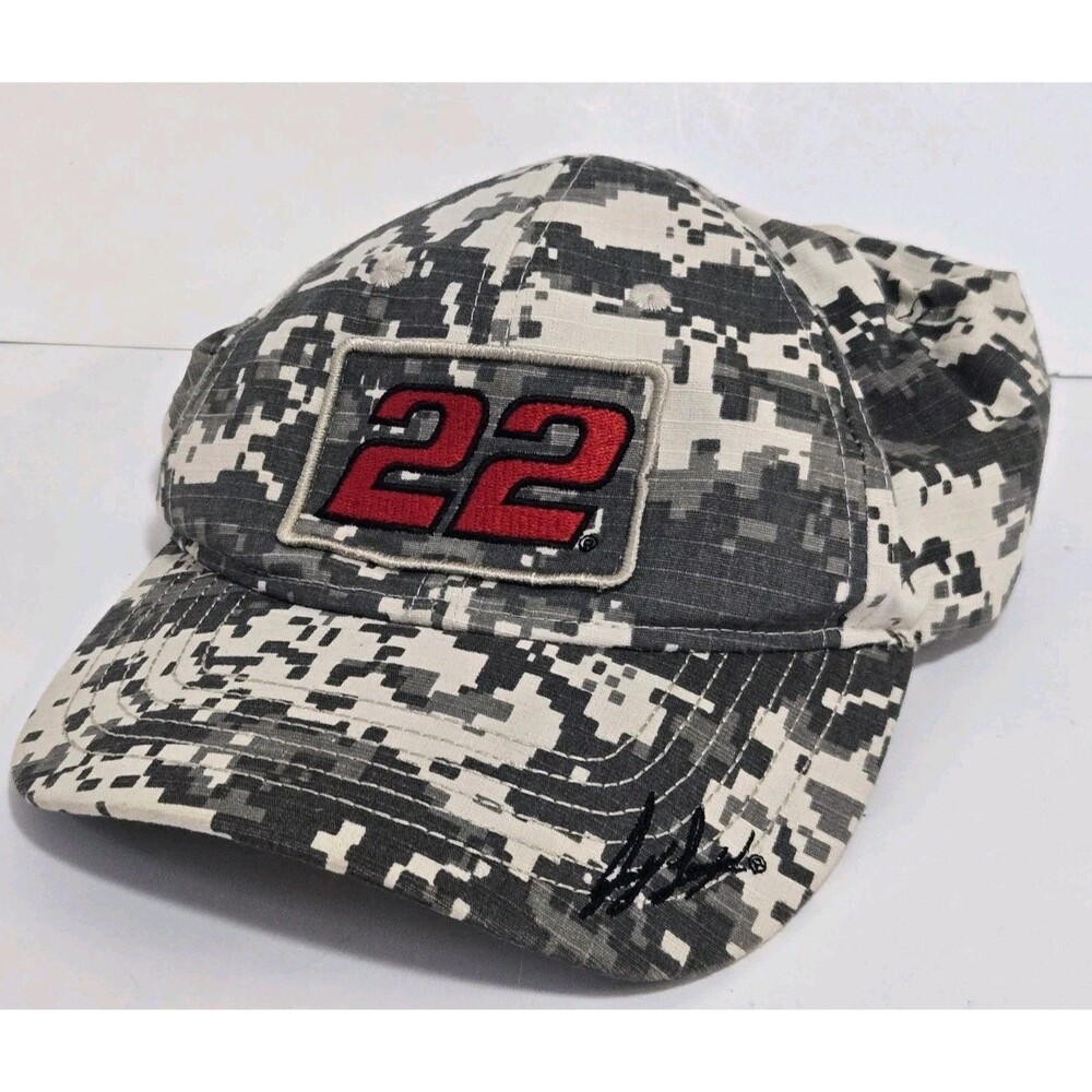 NASCAR Hat Joey Logano Pennzoil Team Penske 22 Camo Racing